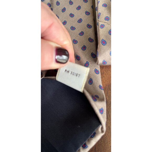 Vintage Liberty Of London Tie Beige Red Blue Paisley Tie Imported Fabric 100% Si - Picture 6 of 6